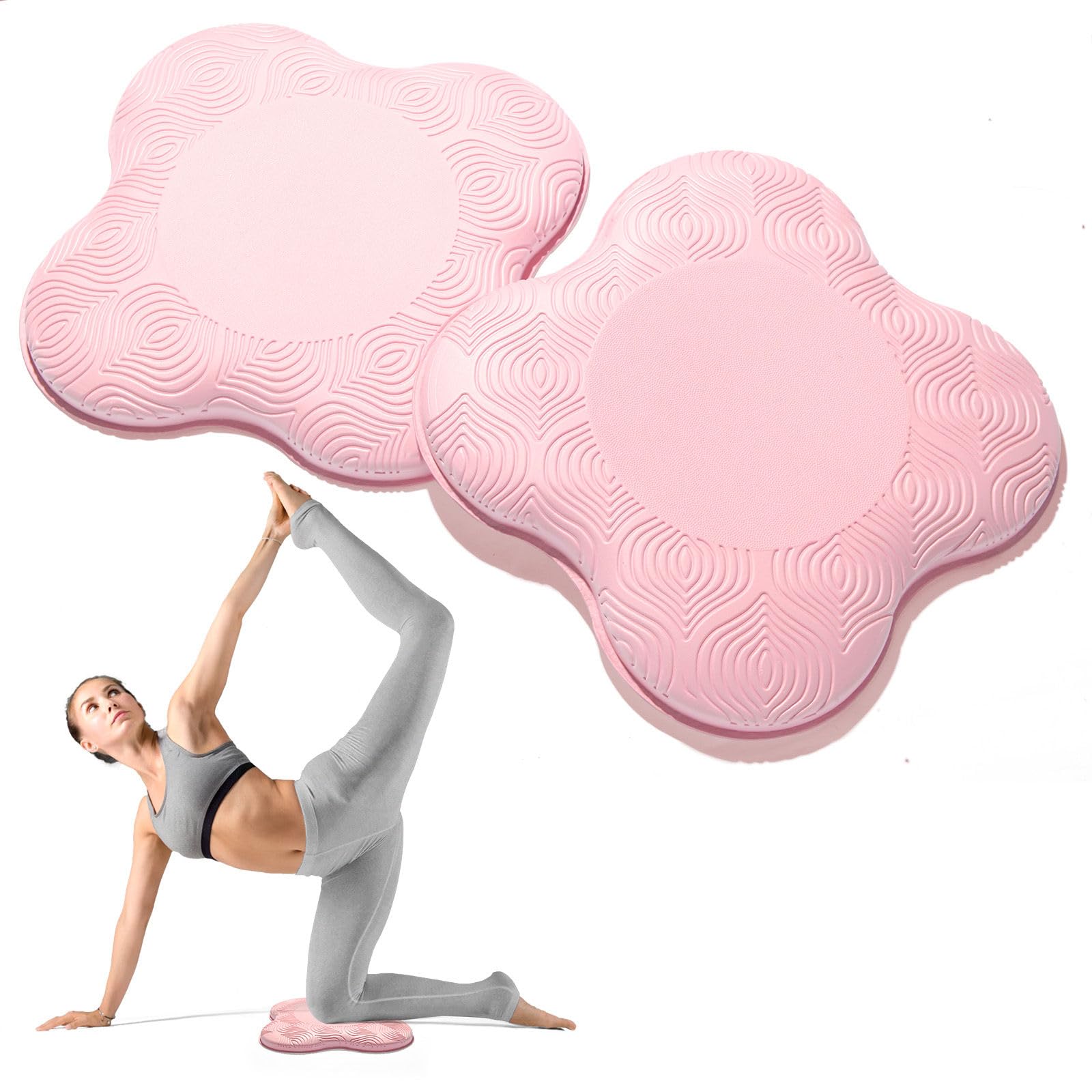 MBKHFLL Yoga Knee Pads (Set of 2) - Yoga Props and Accessories for Women/Men Cushions Knees and Elbows for Fitness, Travel, Meditation, Kneeling, Balance, Floor, Pilates
