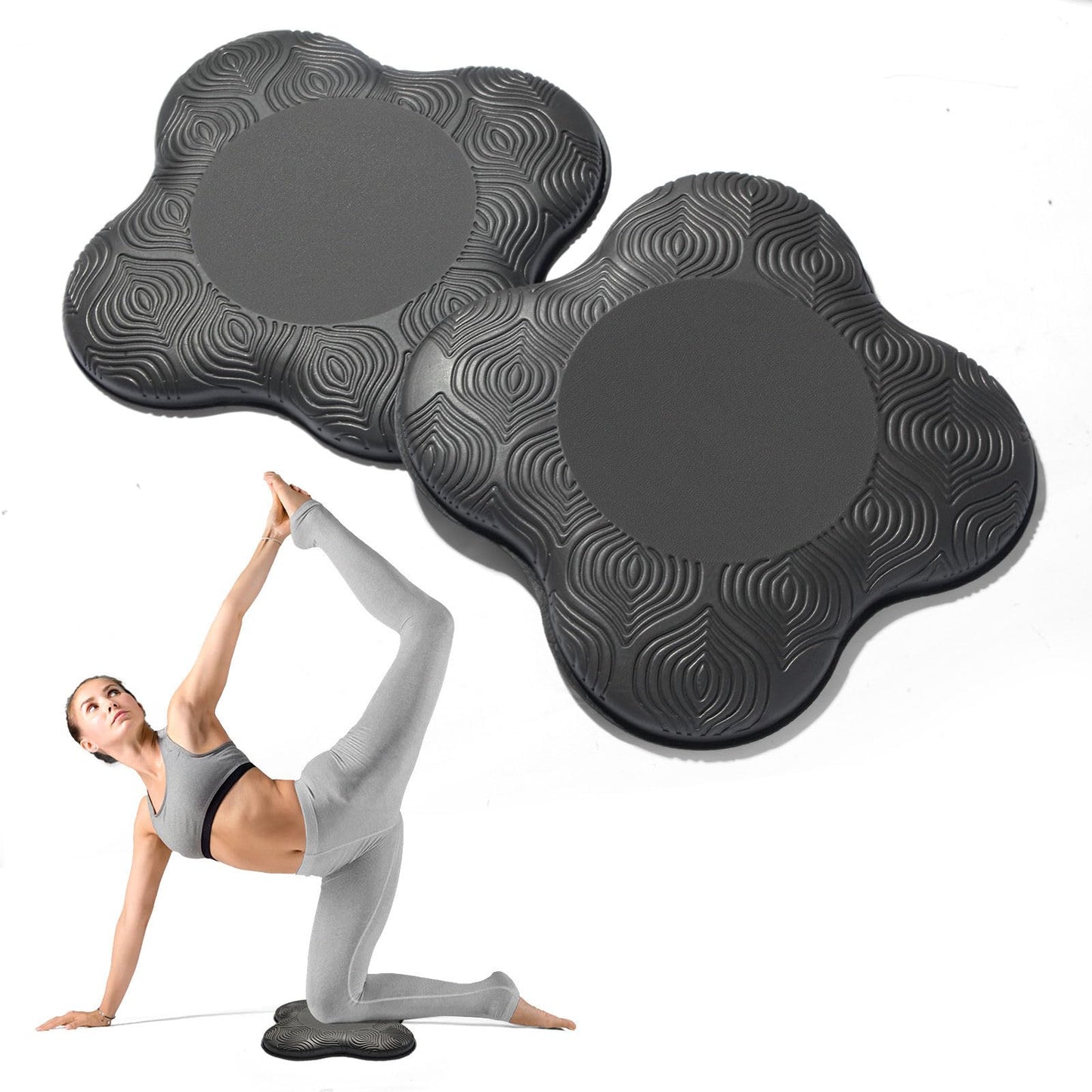 MBKHFLL Yoga Knee Pads (Set of 2) - Yoga Props and Accessories for Women/Men Cushions Knees and Elbows for Fitness, Travel, Meditation, Kneeling, Balance, Floor, Pilates