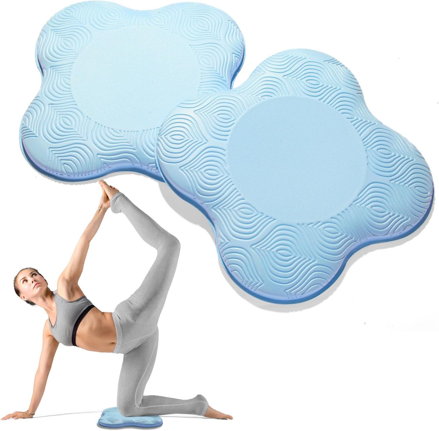 MBKHFLL Yoga Knee Pads (Set of 2) - Yoga Props and Accessories for Women/Men Cushions Knees and Elbows for Fitness, Travel, Meditation, Kneeling, Balance, Floor, Pilates