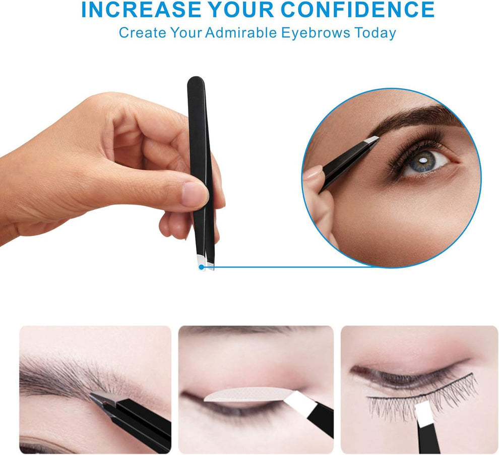 Tweezers Set – Precision Stainless Steel for Eyebrows & Hair Removal