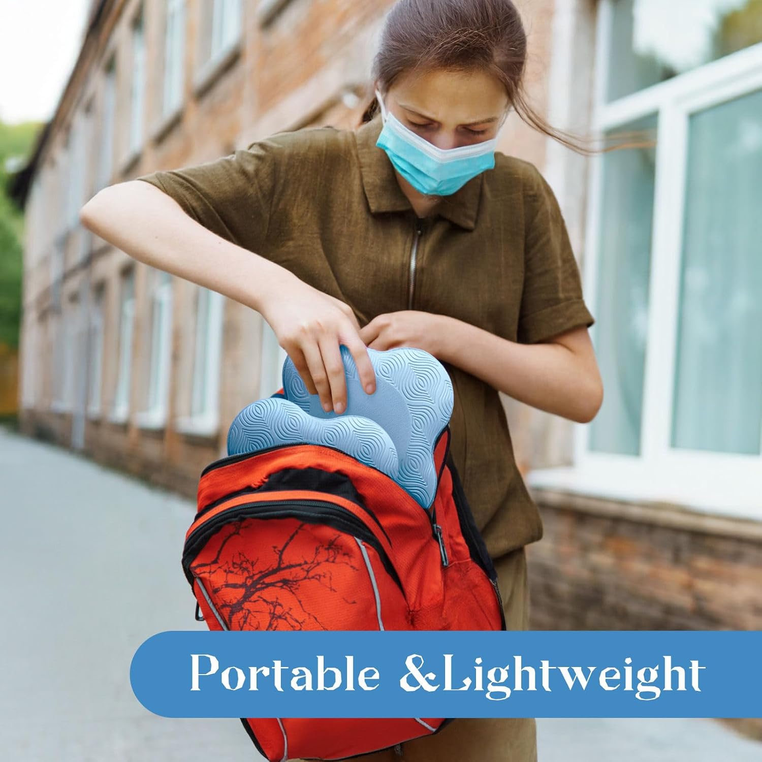 MBKHFLL Yoga Knee Pads (Set of 2) - Yoga Props and Accessories for Women/Men Cushions Knees and Elbows for Fitness, Travel, Meditation, Kneeling, Balance, Floor, Pilates