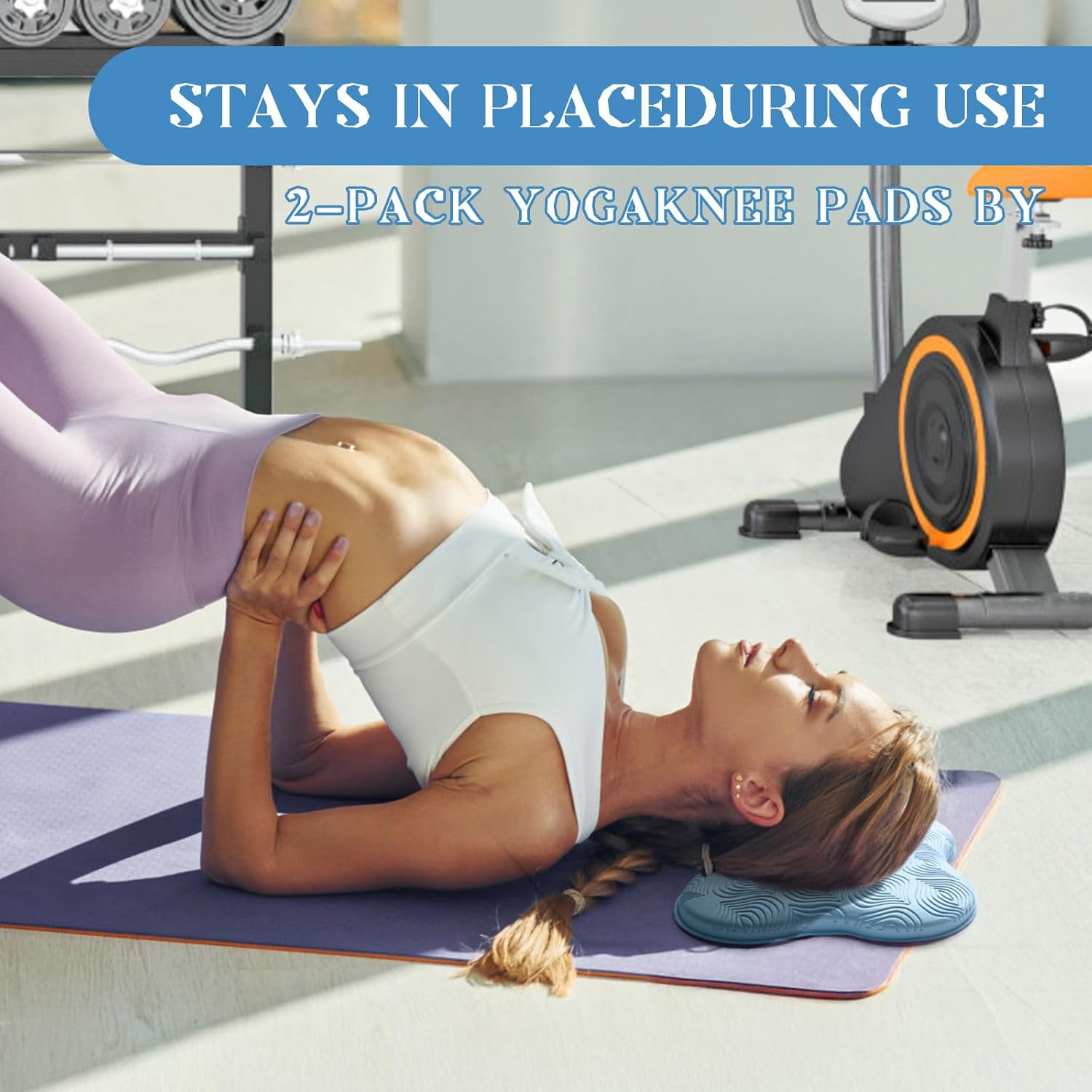 MBKHFLL Yoga Knee Pads (Set of 2) - Yoga Props and Accessories for Women/Men Cushions Knees and Elbows for Fitness, Travel, Meditation, Kneeling, Balance, Floor, Pilates