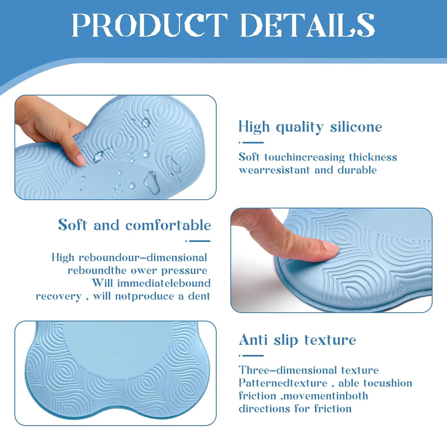 MBKHFLL Yoga Knee Pads (Set of 2) - Yoga Props and Accessories for Women/Men Cushions Knees and Elbows for Fitness, Travel, Meditation, Kneeling, Balance, Floor, Pilates