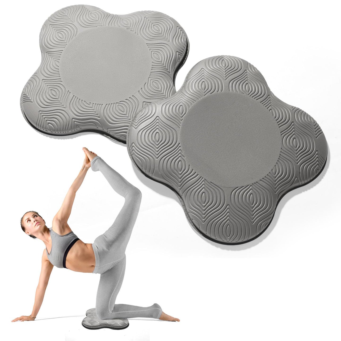MBKHFLL Yoga Knee Pads (Set of 2) - Yoga Props and Accessories for Women/Men Cushions Knees and Elbows for Fitness, Travel, Meditation, Kneeling, Balance, Floor, Pilates