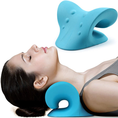 RESTCLOUD Neck and Shoulder Relaxer, Cervical Traction Device for TMJ Pain Relief and Cervical Spine Alignment, Chiropractic Pillow, Neck Stretcher (Black)