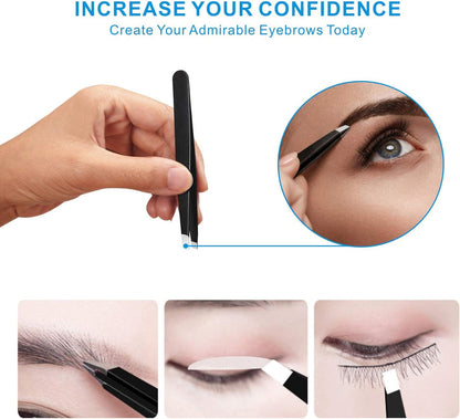 Tweezers Set – Precision Stainless Steel for Eyebrows & Hair Removal
